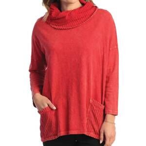 NEW JESS & JANE cowl tunic in red